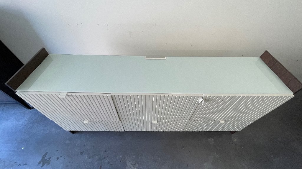 IKEA tv meubel wand/staand met glazen tableau 180x65x41cm, Huis en Inrichting, Kasten |Televisiemeubels, Ophalen, Gebruikt, 150 tot 200 cm