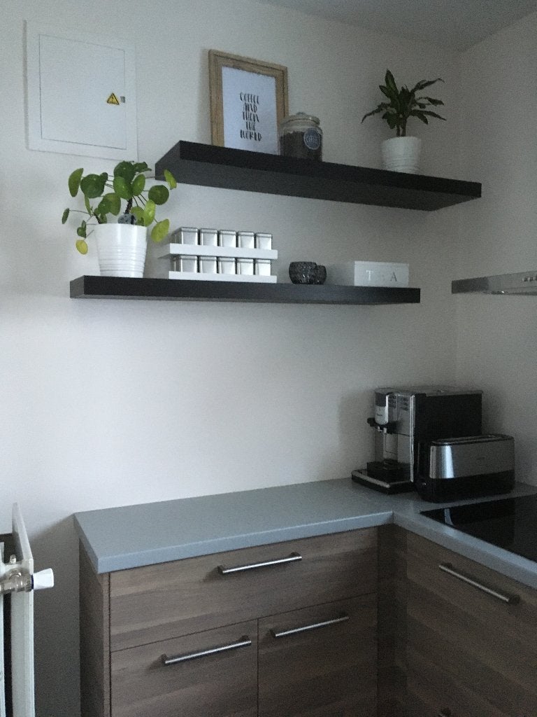 2 zwevende wandplanken - Ikea - LACK - zwart, Ophalen, Gebruikt