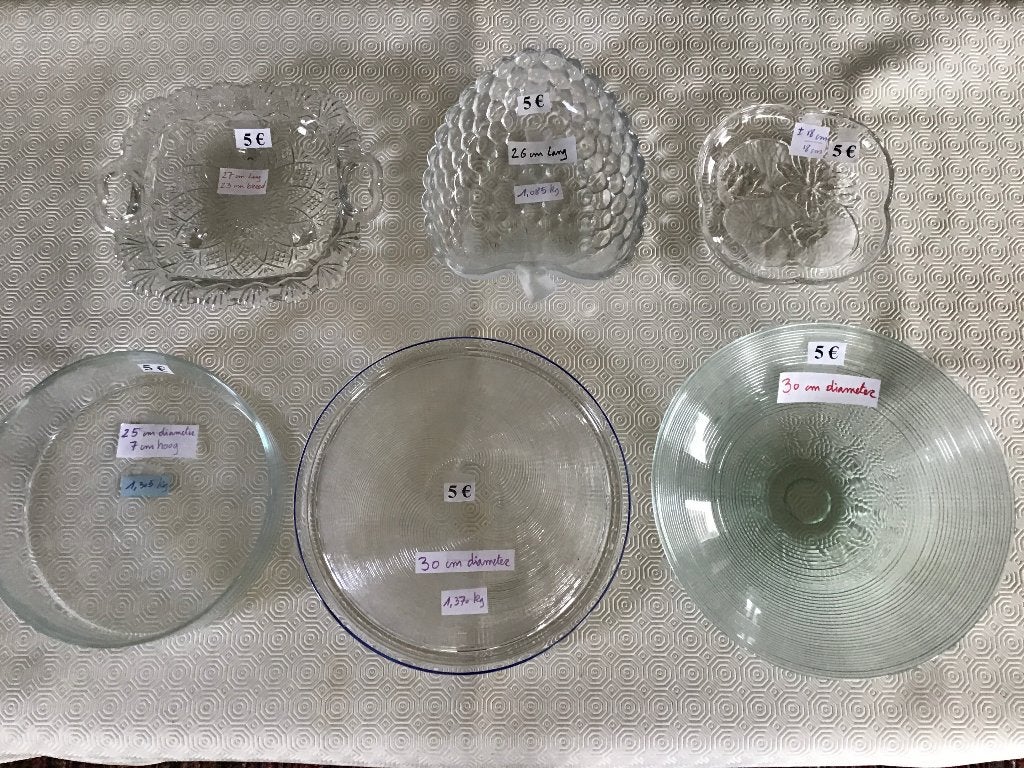 6 mooie glazen schalen aan 5 euro per schaal, Ophalen of Verzenden, Zo goed als nieuw