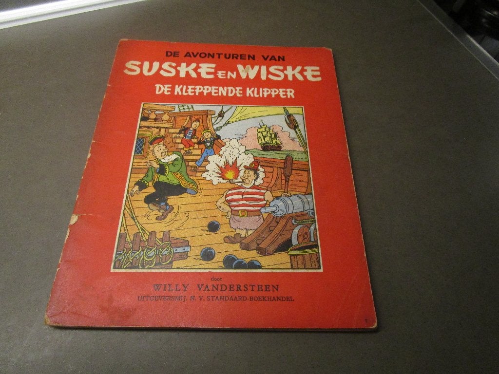 Sus en Wis - De kleppende klipper - 1e druk - 1955, Gelezen, Willy Vandersteen, Eén stripboek, Ophalen of Verzenden