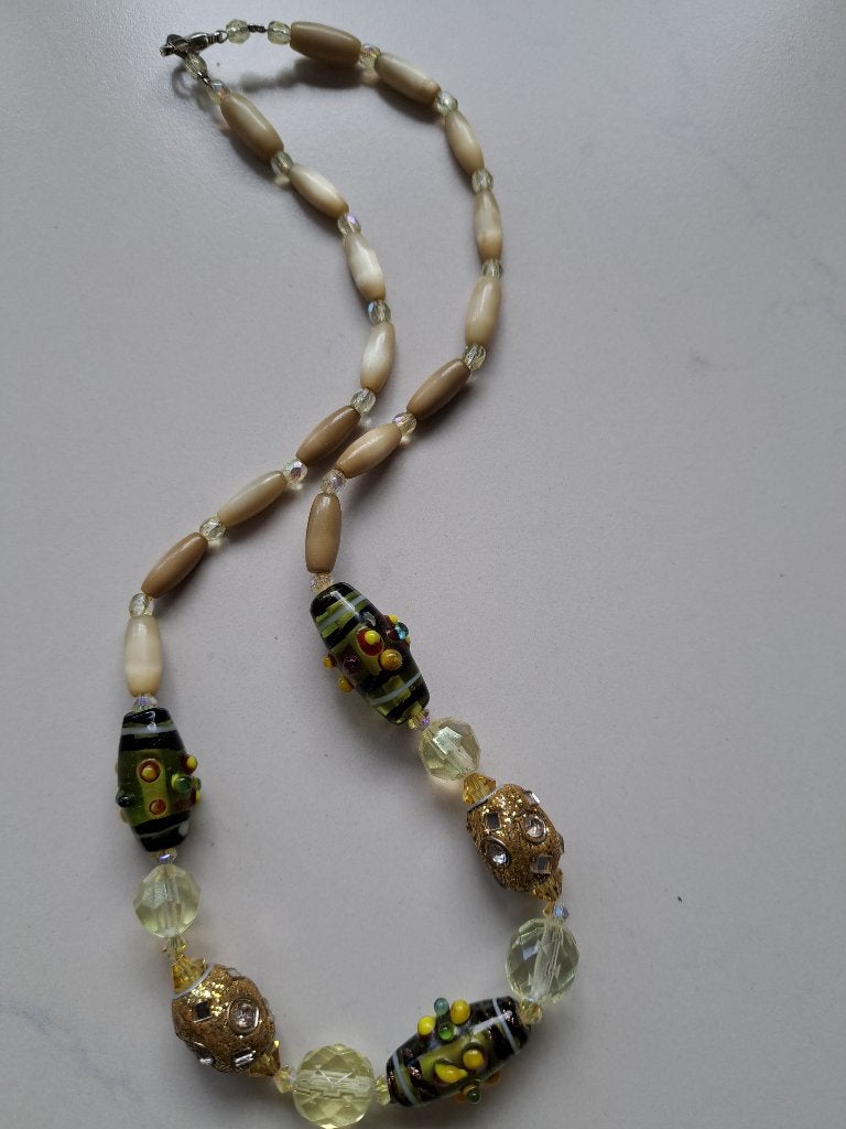 Vintage kunststof kralen ketting Murano stijl jaren 1950, Bijoux, Sacs & Beauté, Bijoux anciens, Enlèvement ou Envoi, Autres matériaux