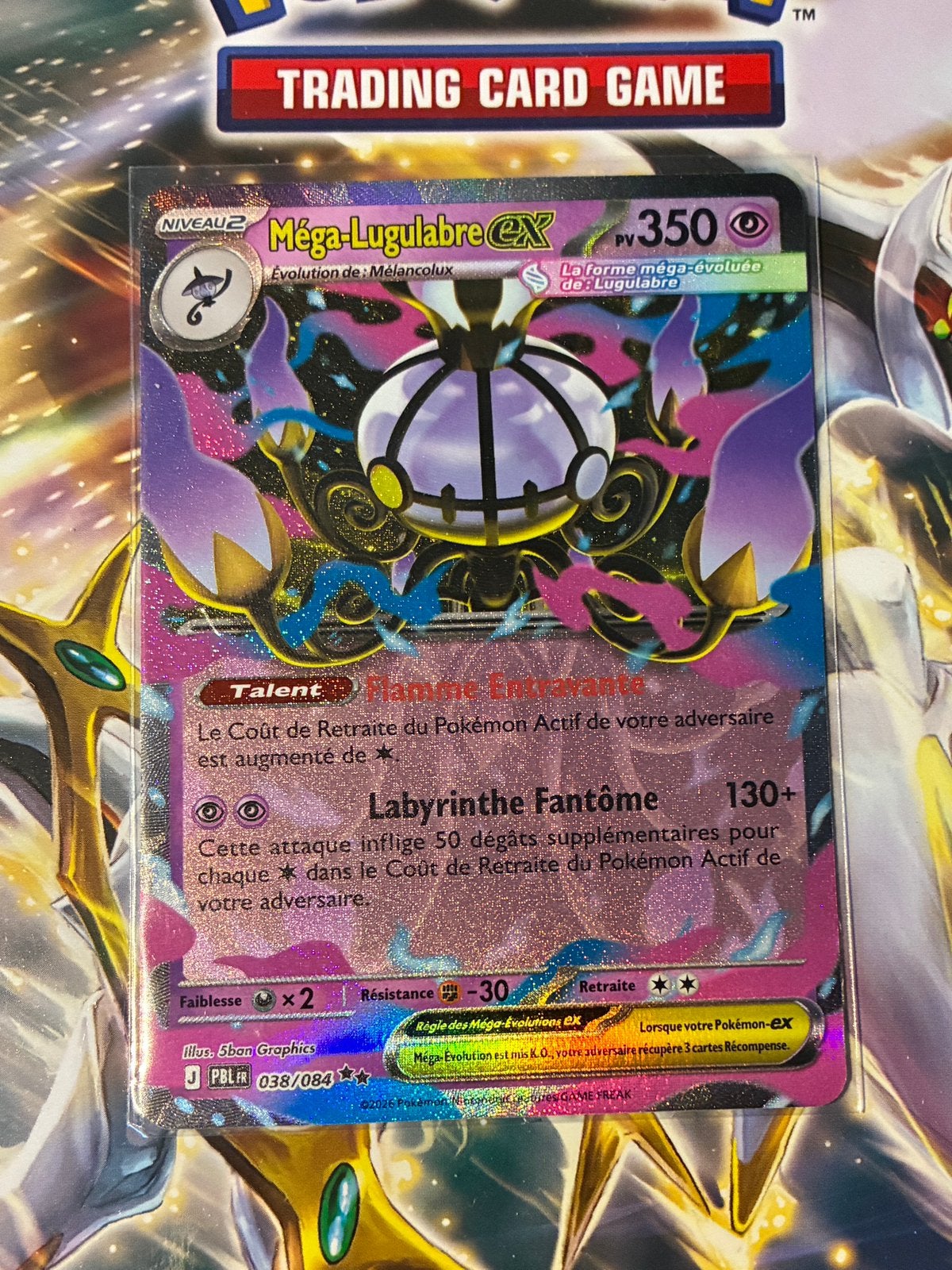 Carte Pokémon Méga-Lugulabre ex 038/084, Hobby & Loisirs créatifs, Enlèvement, Comme neuf