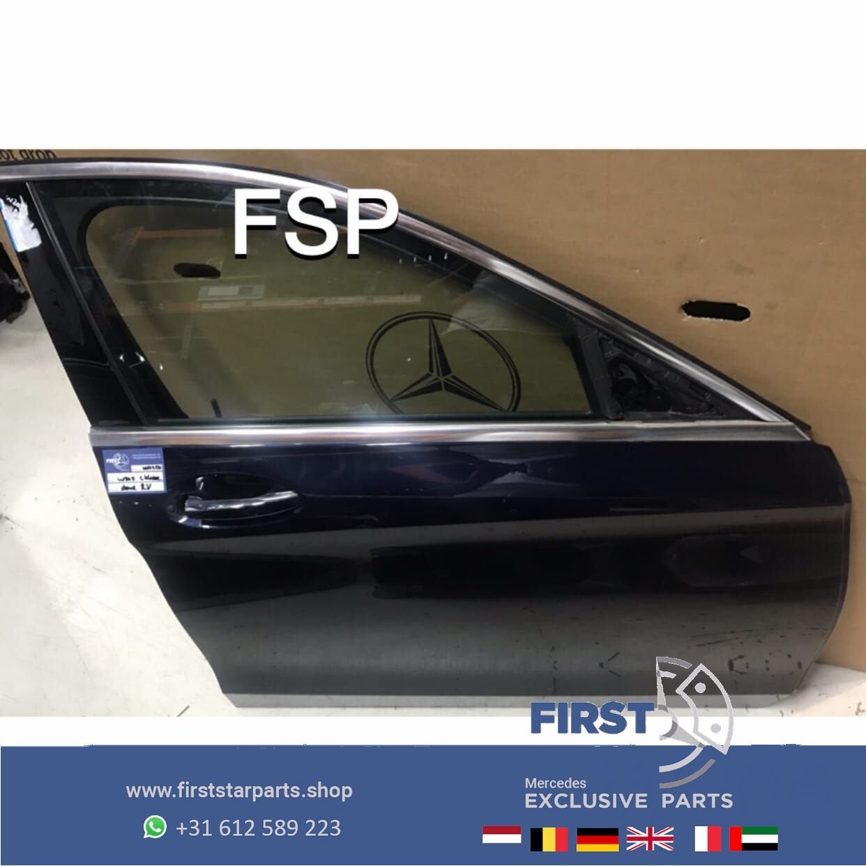 W205 S205 DEUR RECHTS VOOR BLAUW Mercedes C Klasse 2014-2020, Gebruikt, -, Deur, Ophalen of Verzenden