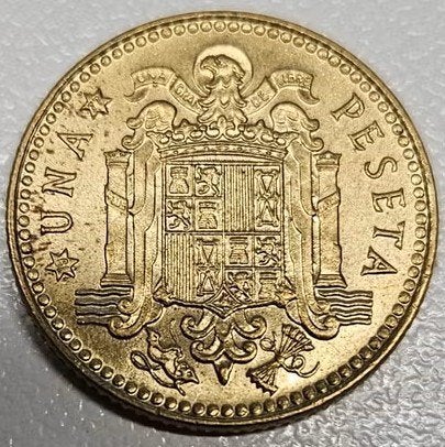 Spanje : 1 Peseta 1975(77) KM#806 Ref 16915, Postzegels en Munten, Ophalen of Verzenden, Overige landen, Losse munt