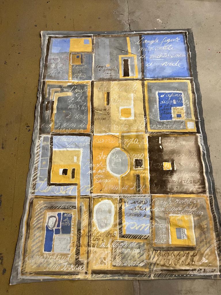 Grande œuvre textile signée Nadine Fabry – 140 x 190 cm, Antiquités & Art, Art | Peinture | Classique, Enlèvement