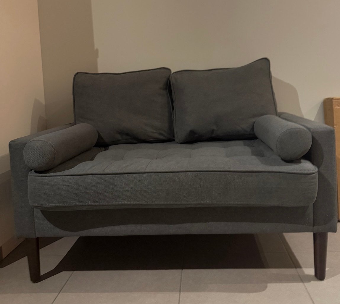 Canapé 2 places - Linen gris foncé, Maison & Meubles, Canapés | Salons, Enlèvement, Comme neuf