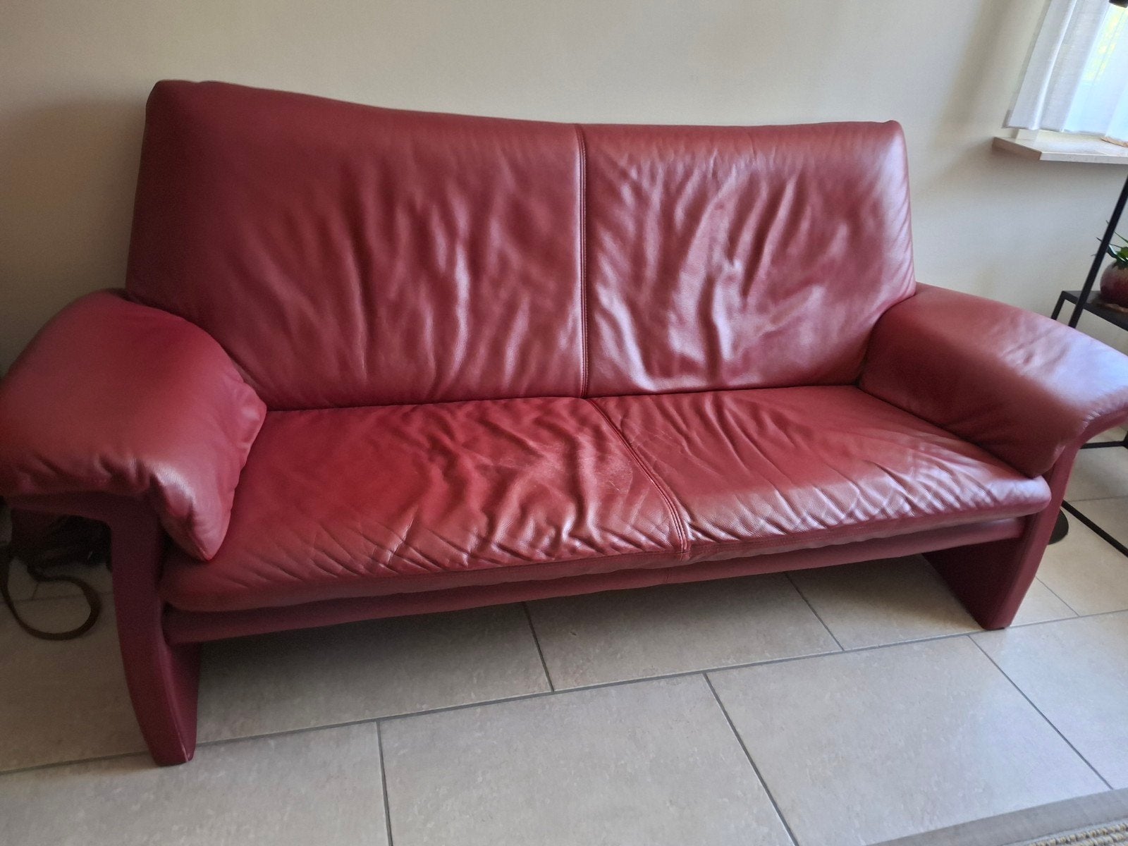 Lederen zetel, 3-zit, sitting vision., Enlèvement