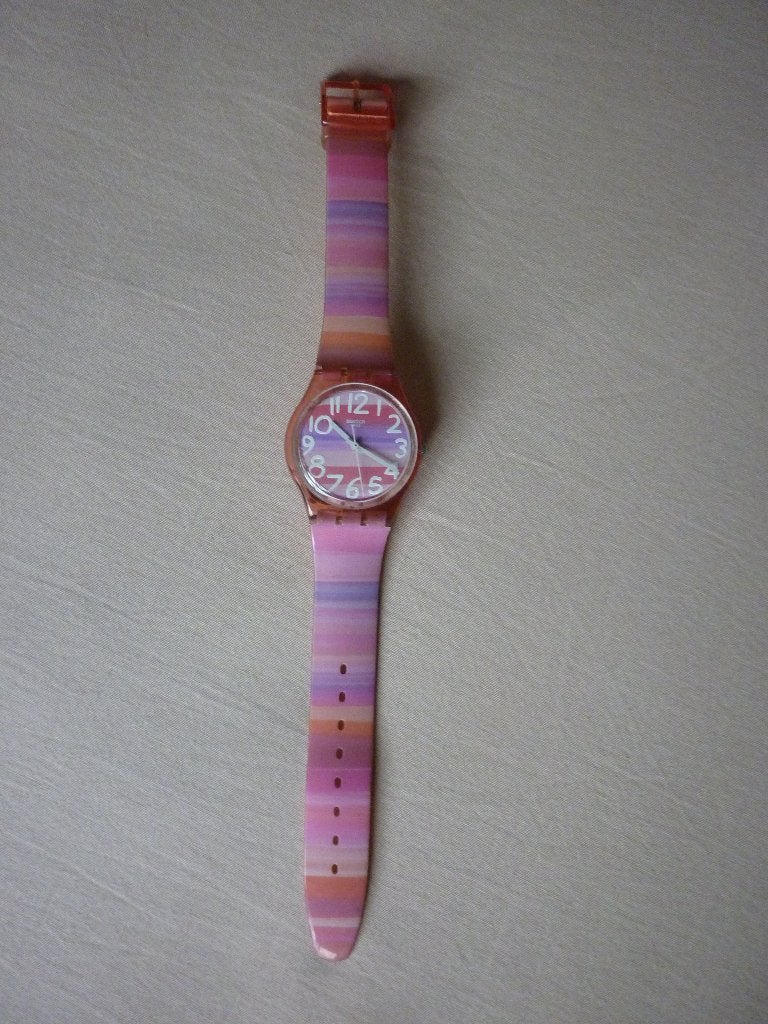 Kinderhorloge Swatch Swiss 'Color The Sky', Handtassen en Accessoires, Horloges | Kinderen, Ophalen of Verzenden, Zo goed als nieuw