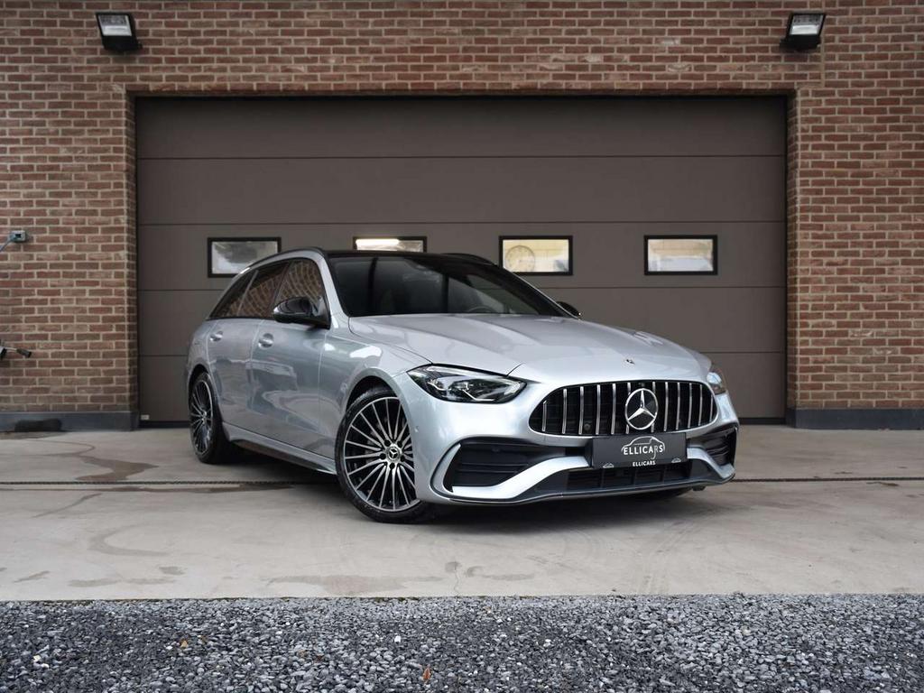 Mercedes-Benz C 180 BREAK AMG LINE / 360 ° CAMERA / SCHUIFD, Auto's, Zwart, 4 cilinders, 0 kg, Bedrijf