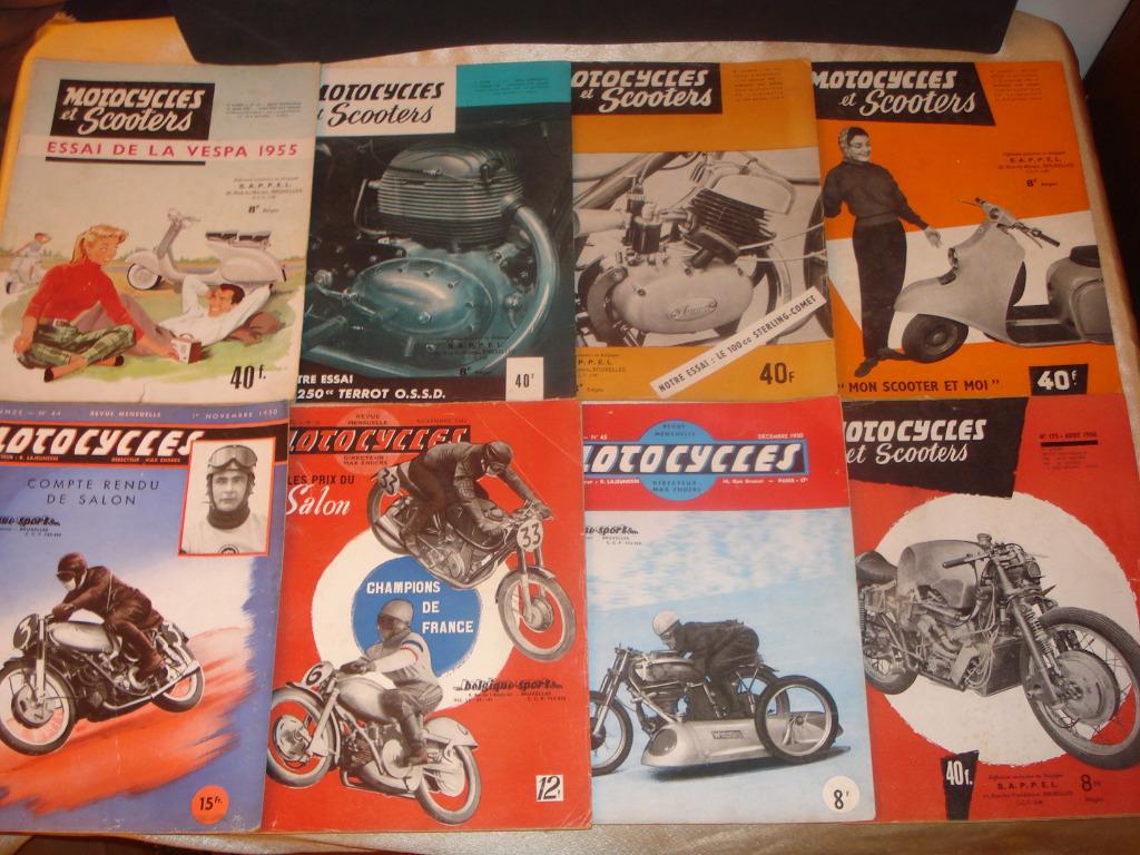 MOTOCYCLES Lot de 8 Anciennes Revues 1949 à 1956, Enlèvement ou Envoi, Utilisé, Général