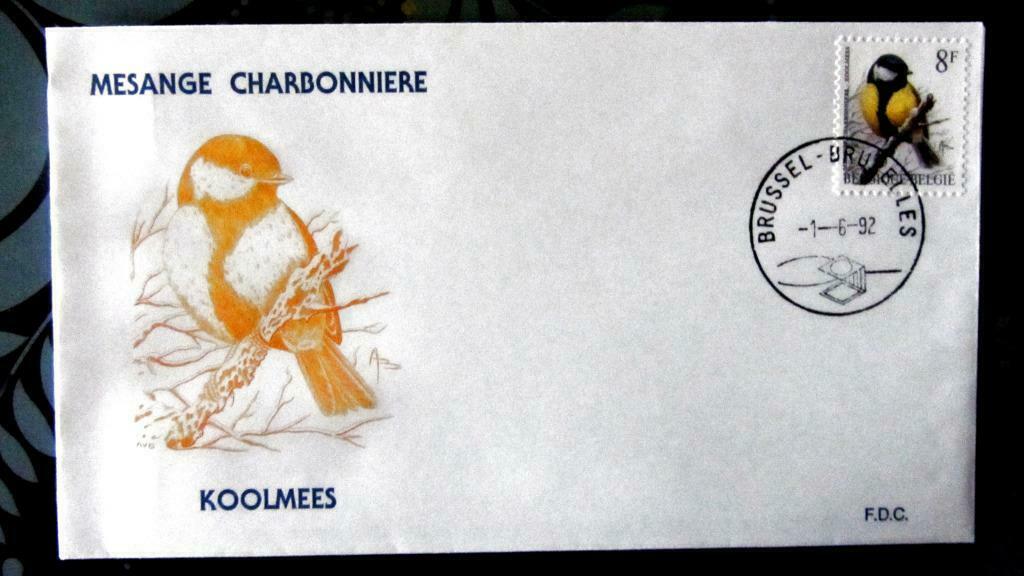 FIRST DAY COVER- VOGELS VAN BUZIN- DE KOOLMEES, Ophalen of Verzenden, Gestempeld, Dier of Natuur