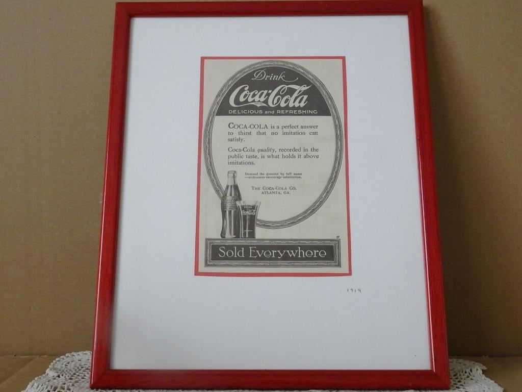 Coca Cola 1919 Coca Cola ancienne ou vintage publicité 1919, Enlèvement ou Envoi, Comme neuf, Autres types