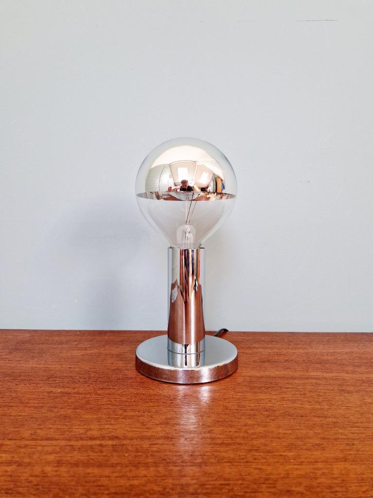 Lampe de table Space Age en métal chromé, années 70, Enlèvement ou Envoi