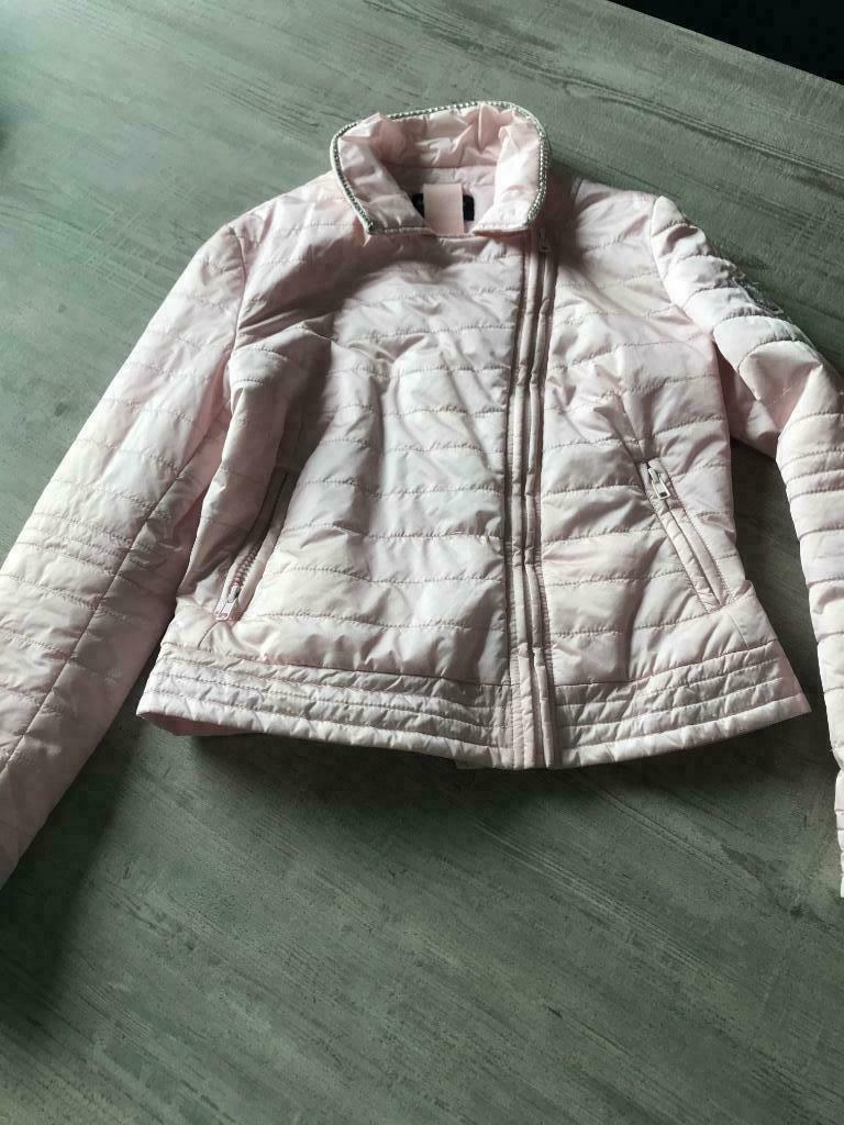 Monnalisa jas roze met strass, maat 12 jaar, Ophalen, Gebruikt, Meisje, Jas