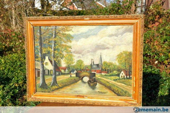 hsp vue du canal wiln-klindfwerdt 9 mars 1944, Antiquités & Art