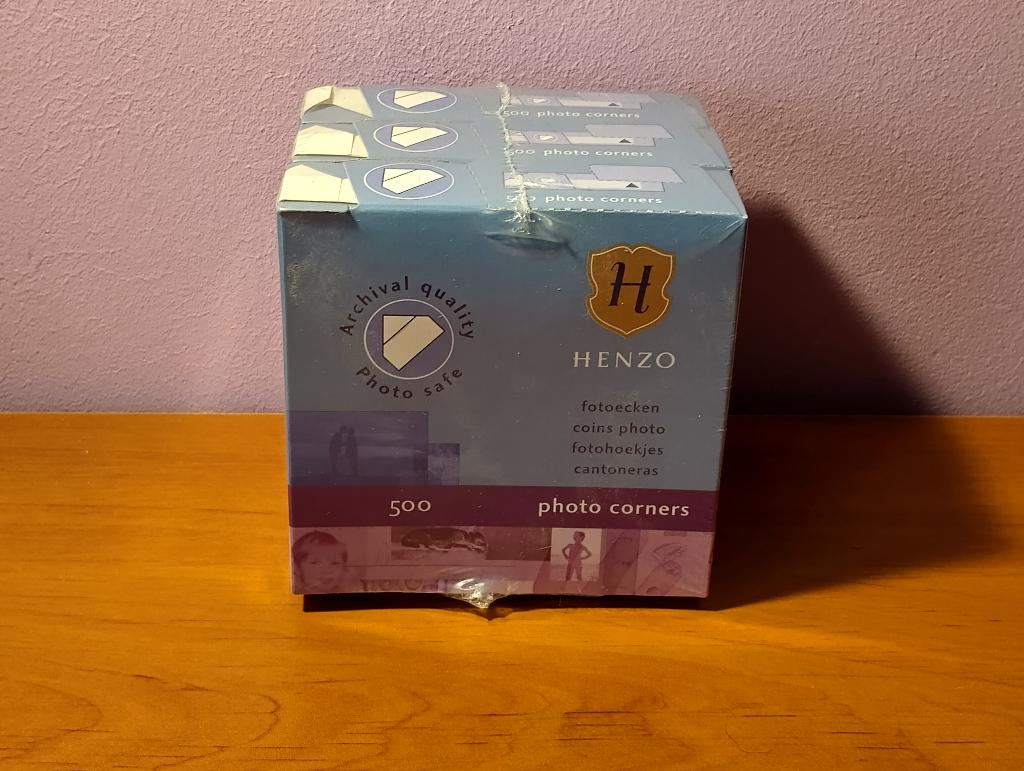 3 nieuwe pakjes vintage fotohoeken (500 per doos) Henzo, Ophalen, Nieuw, Fotoalbum-accessoires