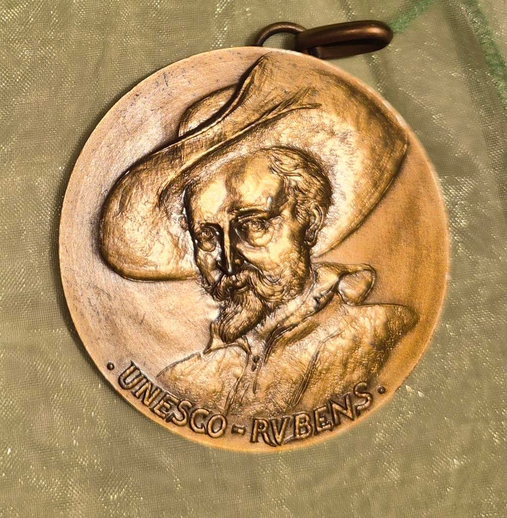 Bronzen medaillon pietro paolo Rubens, Postzegels en Munten, Ophalen of Verzenden, Brons
