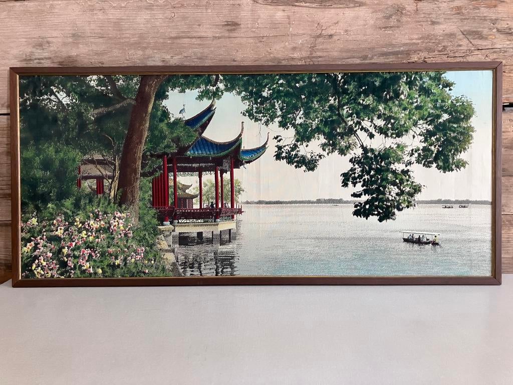 Print op doek Chinees tafereel, Antiek en Kunst, Ophalen of Verzenden