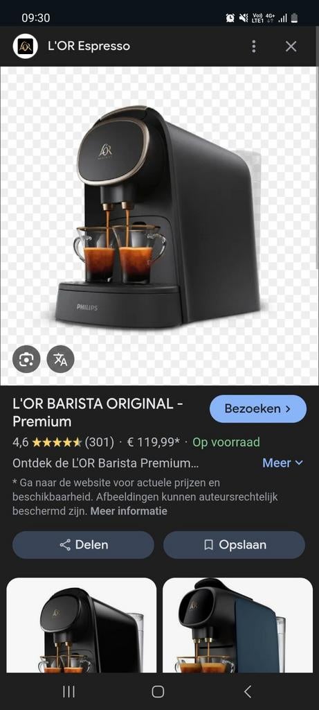 L'or Barista Noir, Elektronische apparatuur, Koffiezetapparaten, Ophalen of Verzenden