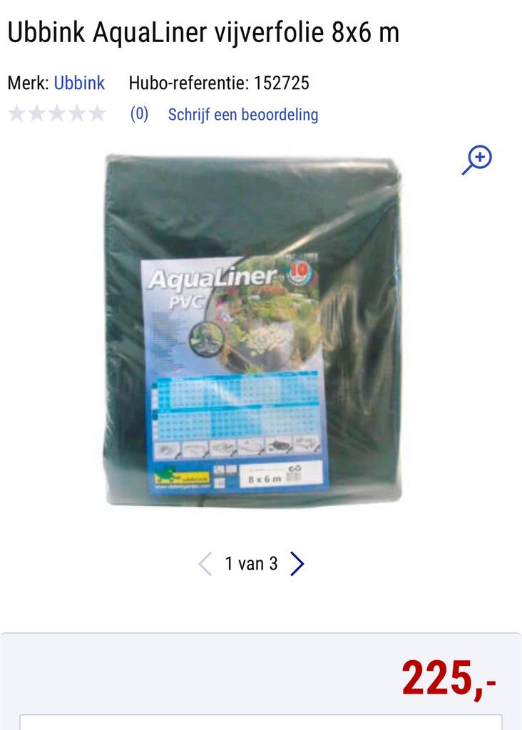 Ubbink - AquaLiner - Toile de bassin - PVC - 8 x 6 m, Enlèvement, Neuf