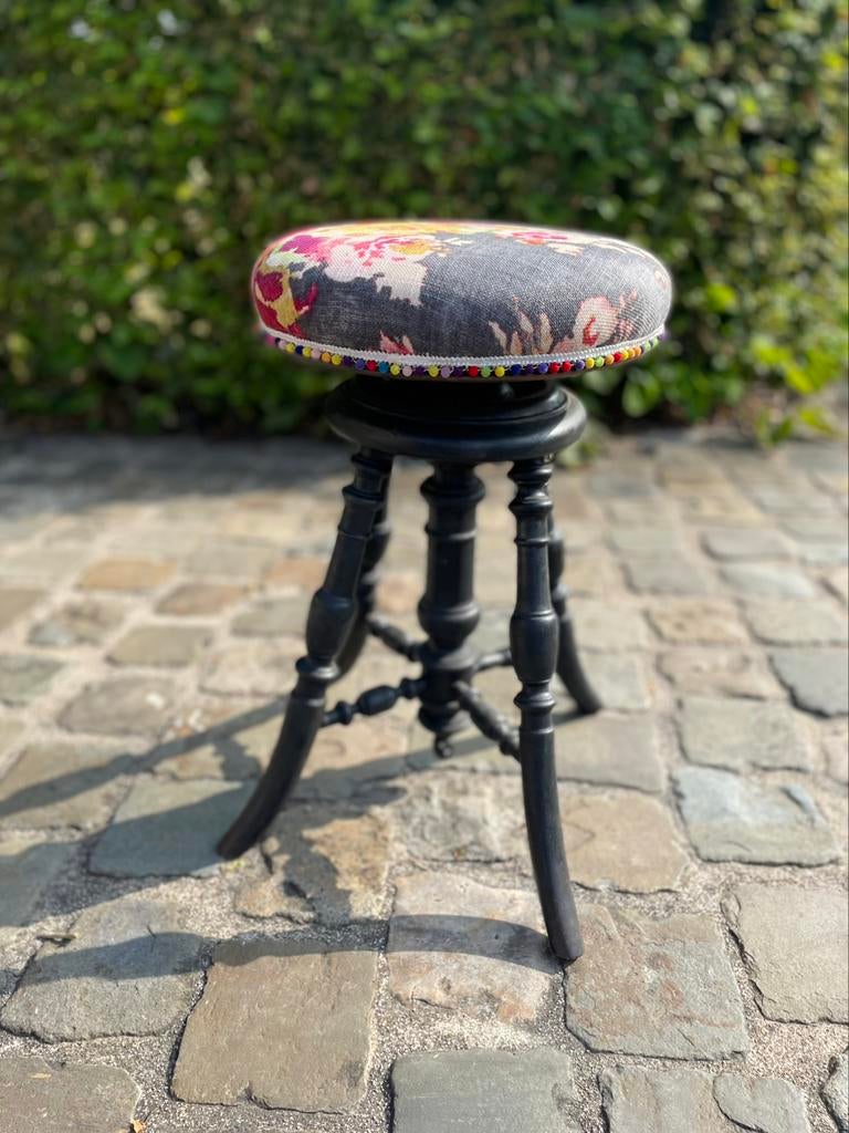 Tabouret de piano ancien — pièce unique (vers 1900), Maison & Meubles, Tabourets, Comme neuf, Enlèvement