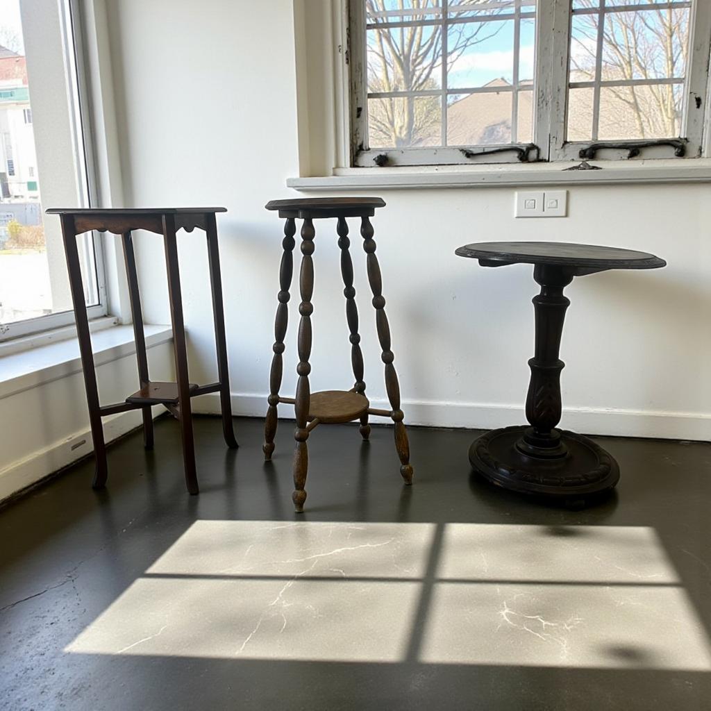 Vintage houten bijzettafel / sidetable / staander, Antiek en Kunst, Ophalen of Verzenden