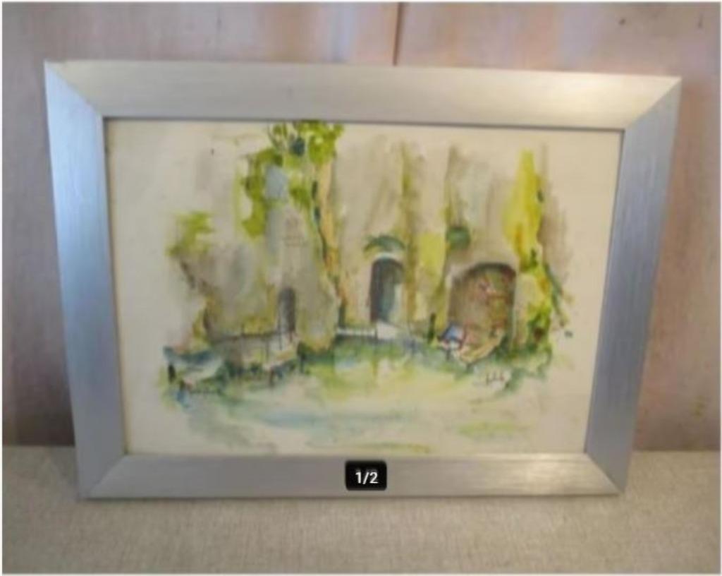 Mooi Oud Aquarel 'Porto Splendide' - Faplinke, Ophalen of Verzenden