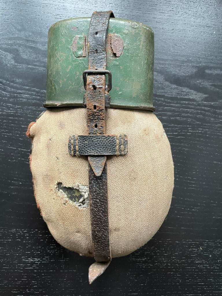 Laatoorlogse WW2 Duits gabardine veldfles, Verzamelen, Militaria | Tweede Wereldoorlog, Landmacht, Overige typen, Verzenden