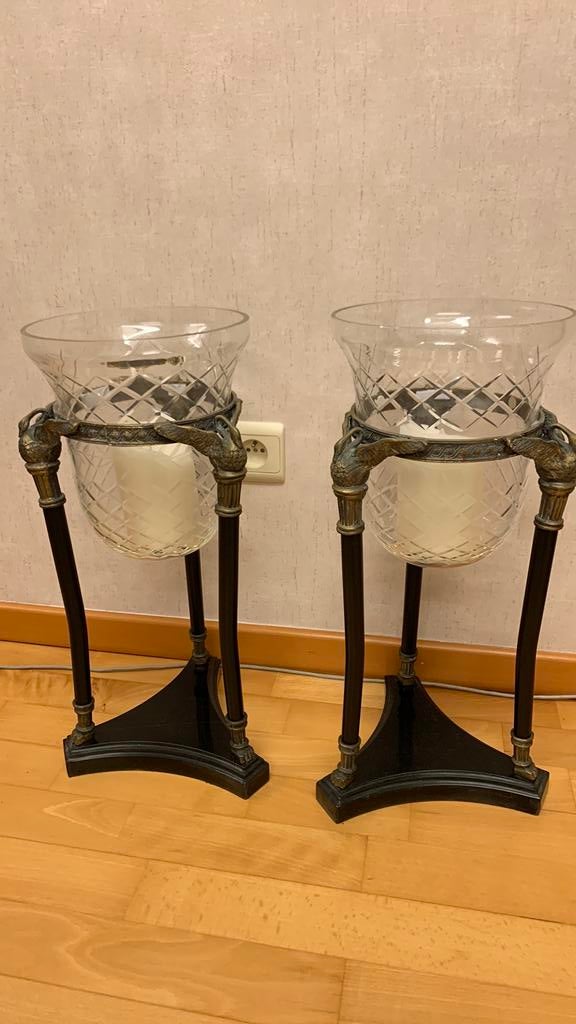 Deux vases de cheminée de style empire, Maison & Meubles, Enlèvement, Utilisé, Noir