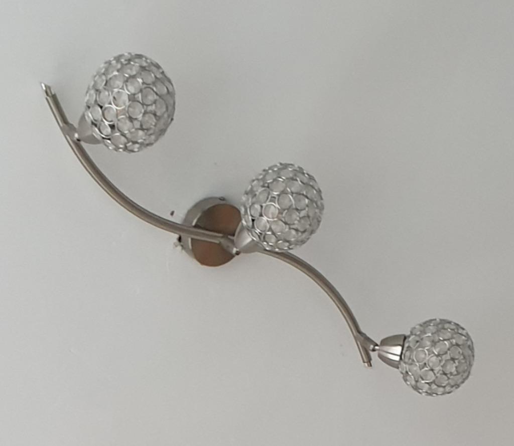 2 identieke plafondlampen met steentjes, Ophalen, Gebruikt, Glas
