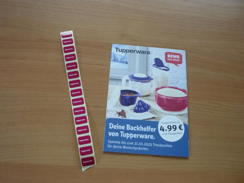 Gratis Tupperware spaaractie zegels stickers bij Rewe, Verzamelen, Ophalen of Verzenden
