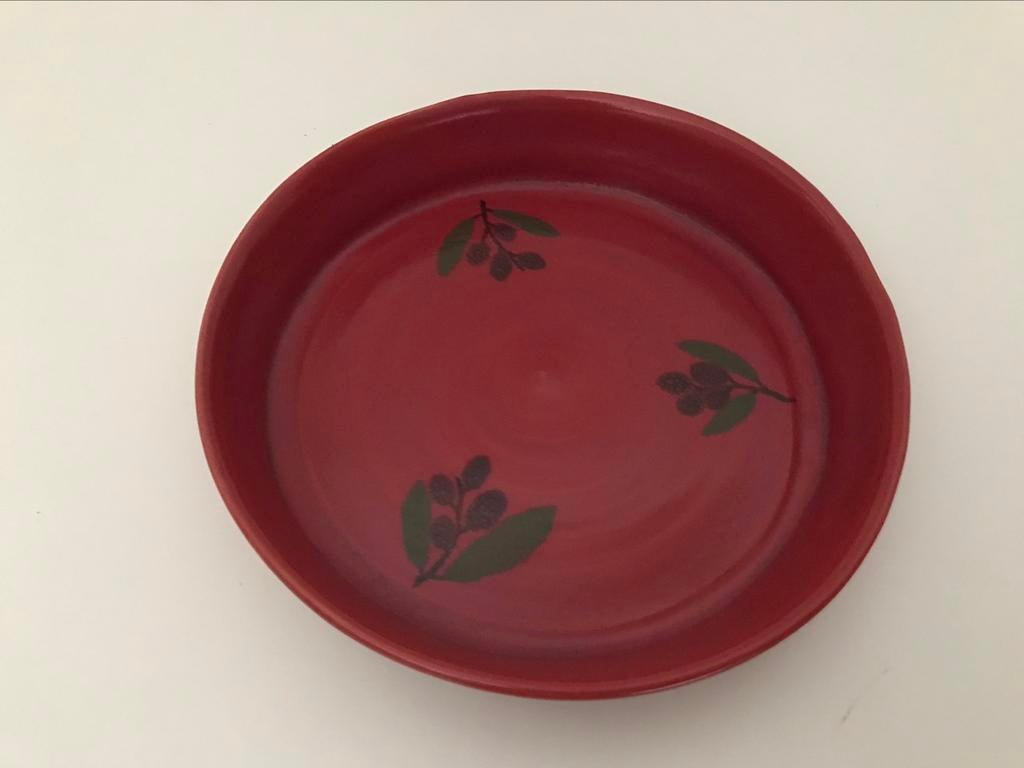Taartvorm taart schotel schaal rond keramiek handmade 23 cm, Ophalen of Verzenden, Nieuw
