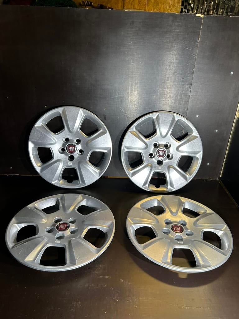 4 enjoliveurs d’origine Fiat doblo 15", Autos : Divers, Enjoliveurs, Enlèvement ou Envoi, Comme neuf