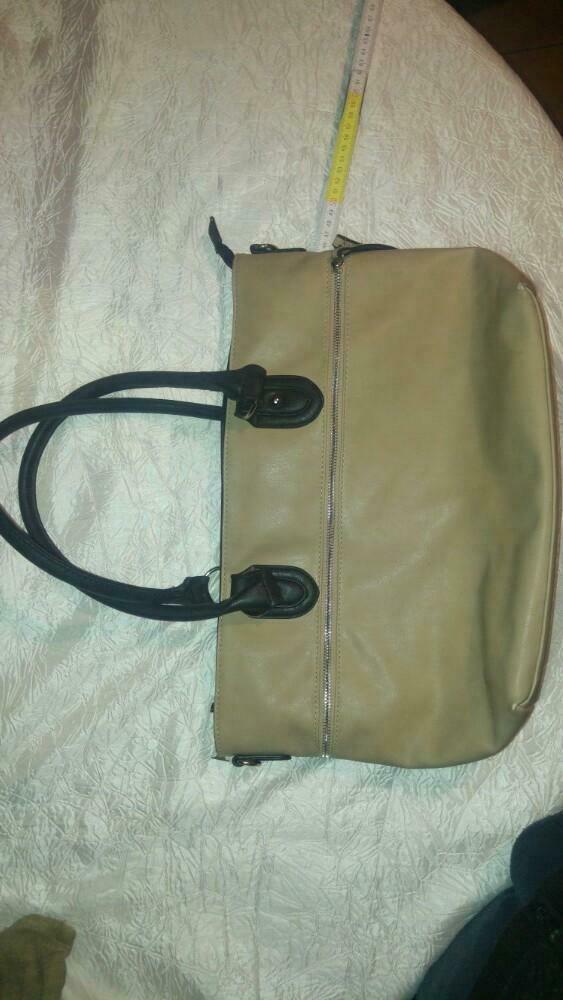 Sac bandoulière femme beige similicuir 45cm x 25 cm, Enlèvement ou Envoi, Utilisé, Beige