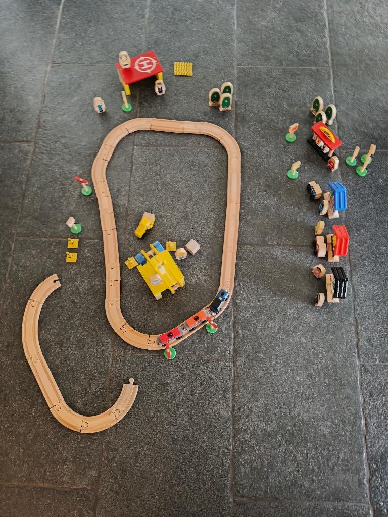Houten kinder treinset met toebehoren, Enlèvement ou Envoi