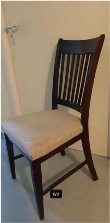 6 houten stoelen, Huis en Inrichting, Stoelen, Ophalen, Gebruikt, Bruin, Vijf, Zes of meer stoelen
