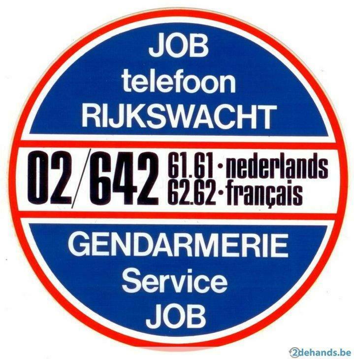 job telefoon rijkswacht zelfklever, Nieuw