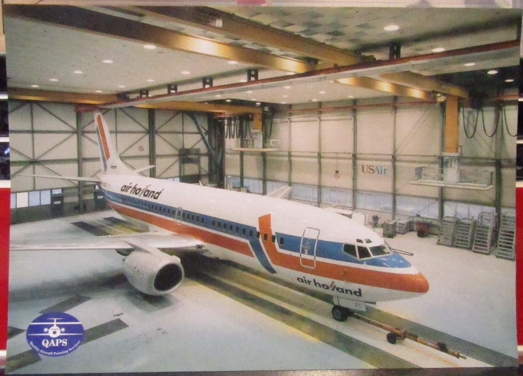 Qaps Boeing 737-300 Air Holland promo sheet, Enlèvement, Comme neuf, Carte, Photo ou Gravure