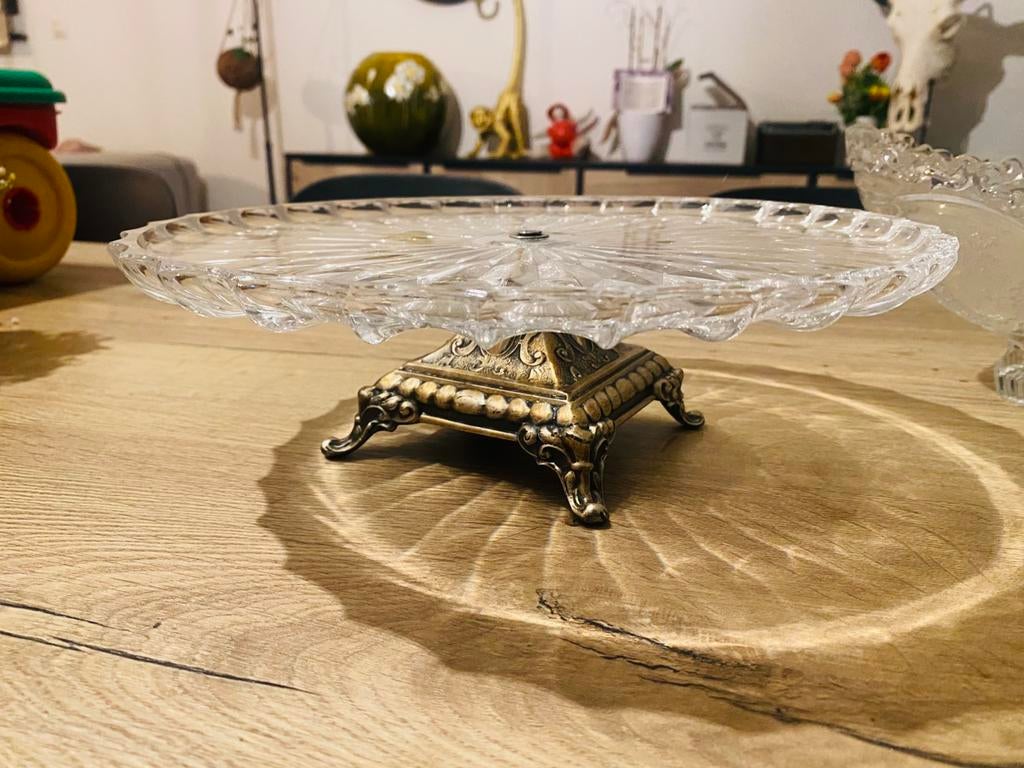 Glazen taartschotel, Huis en Inrichting, Ophalen, Gebruikt
