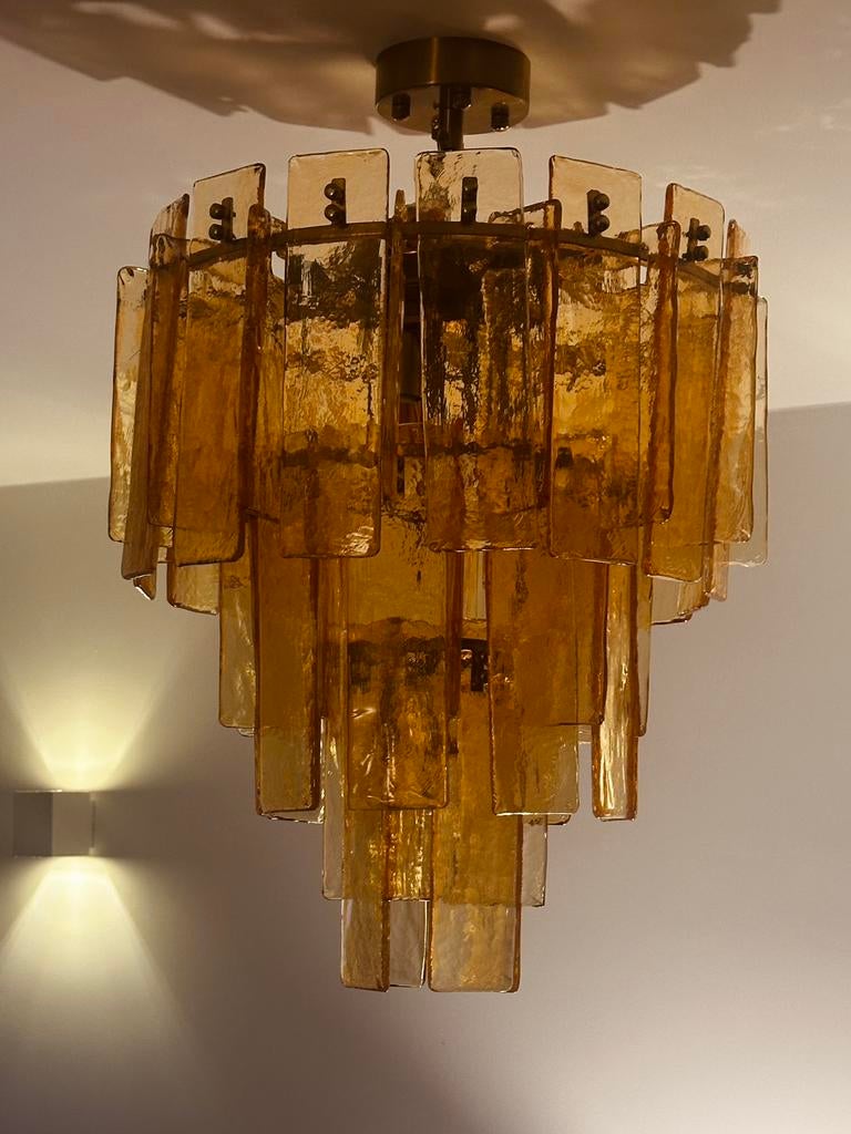 Chandelier moderne style Art déco, Enlèvement ou Envoi, Comme neuf, Verre
