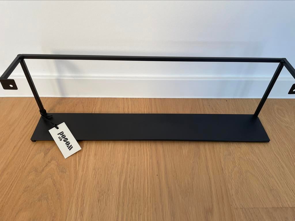 Étagère design en métal fin noir Woood, Enlèvement, Neuf