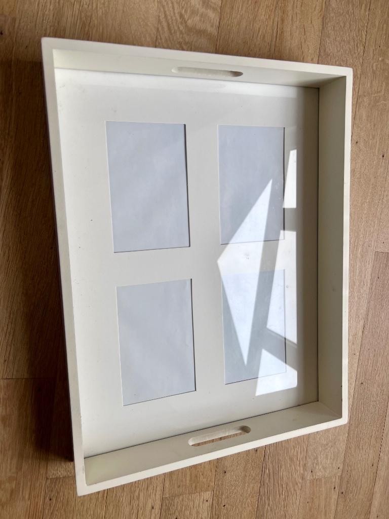 Houten dienblad met plaats voor 4 foto’s, Huis en Inrichting, Ophalen