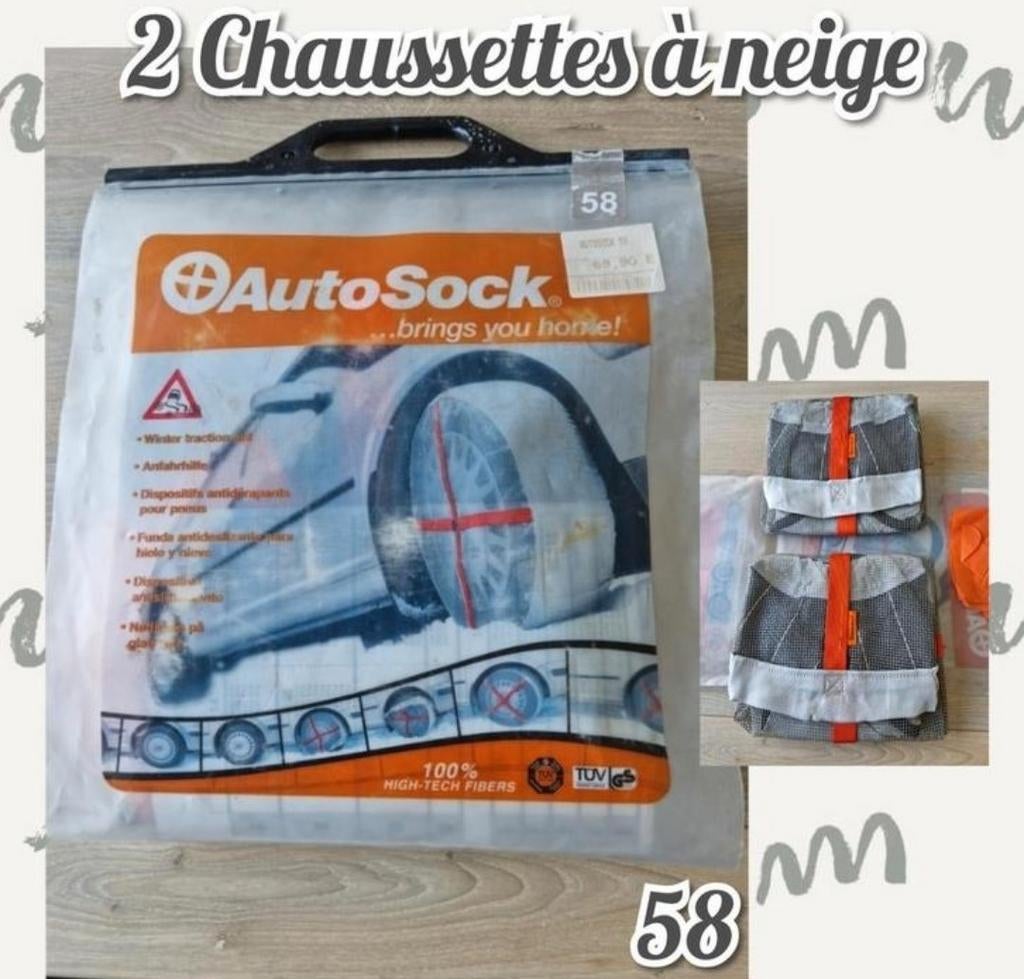 Chaussettes à neige pour pneus-AutoSock-T.58, Ophalen of Verzenden, Zo goed als nieuw