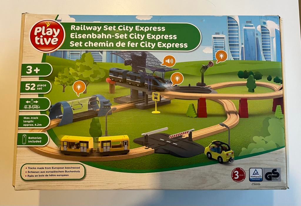 Houten treinset city express- Nieuw, Kinderen en Baby's, Ophalen of Verzenden, Nieuw