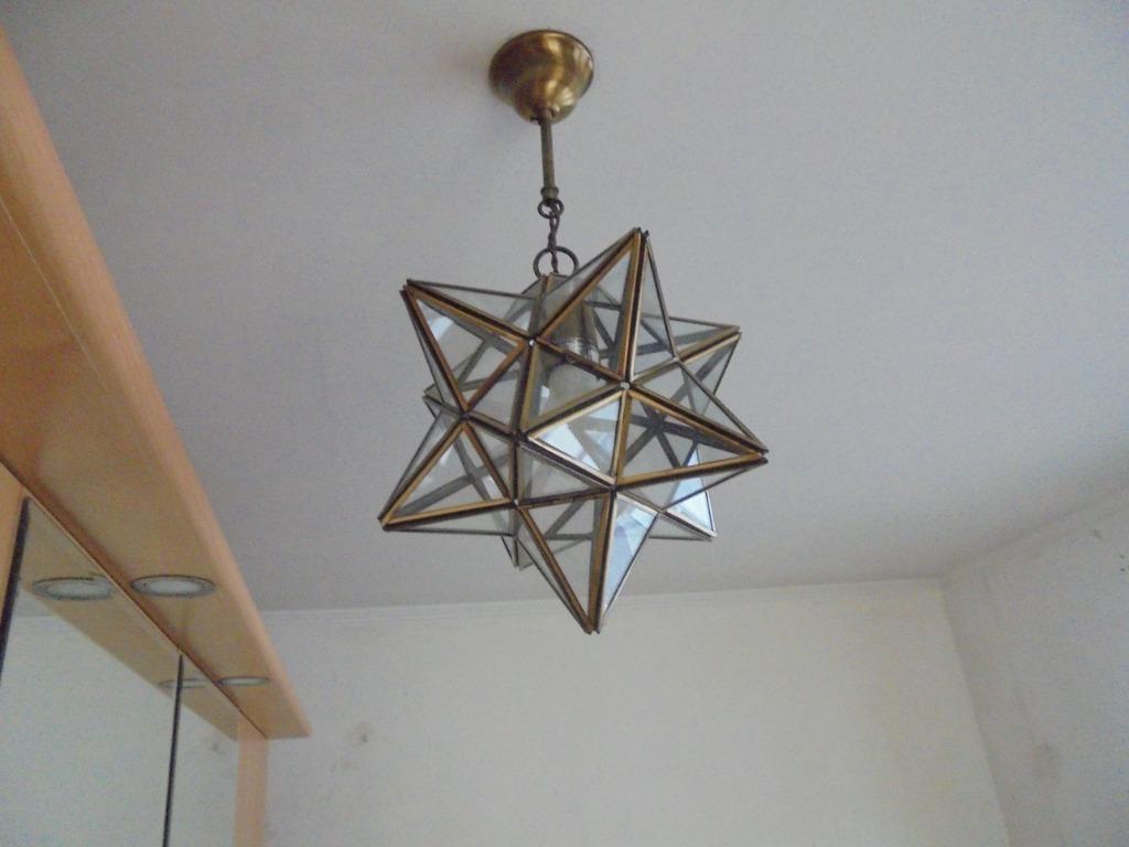 lustre suspension de style en forme d etoile sur pointe, Maison & Meubles, Lampes | Lustres, Enlèvement ou Envoi, Comme neuf, Verre