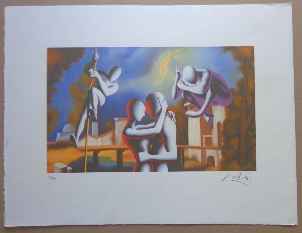 MARK KOSTABI / FIGURATIE / KLEURGICLEE / 50x66cm / SIG, Antiquités & Art, Art | Lithographies & Sérigraphies, Signé, Enlèvement ou Envoi