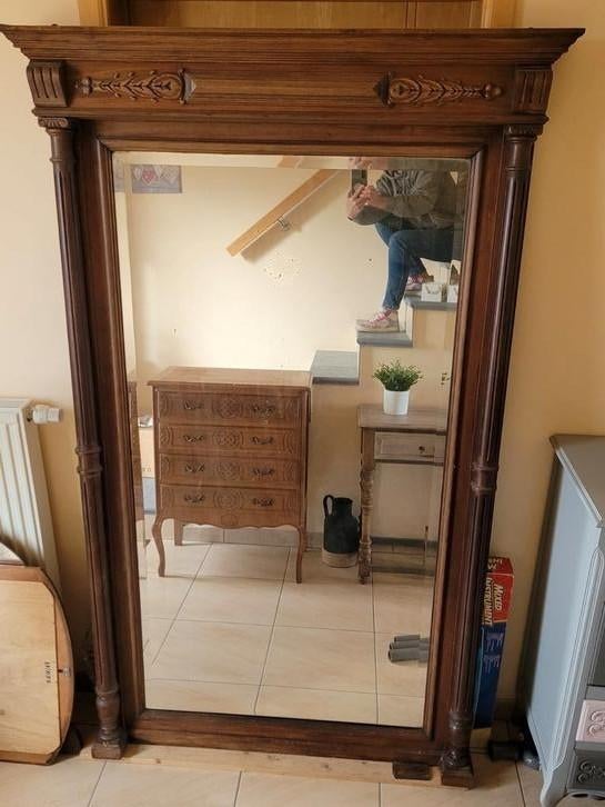 Grand miroir ancien cadre bois, Enlèvement