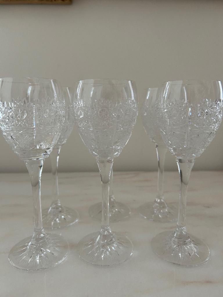 Kristal portoglazen 6, Verzamelen, Ophalen, Zo goed als nieuw, Overige typen