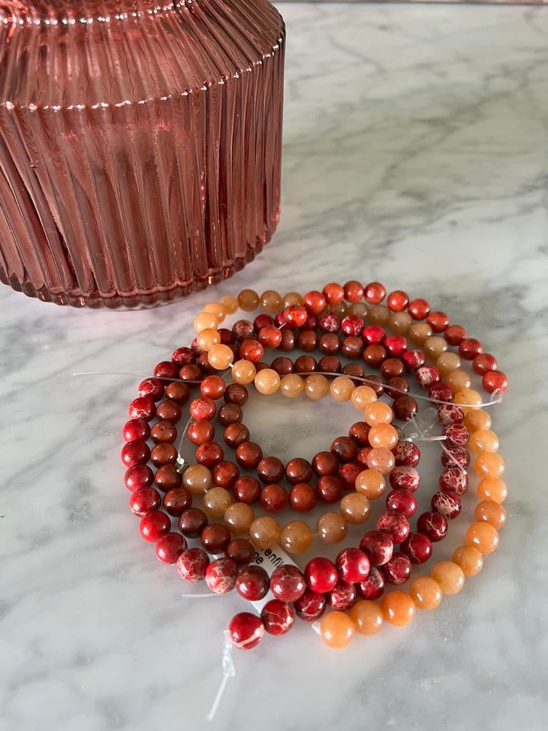 Beads stone 8mm aardetinten, Enlèvement ou Envoi