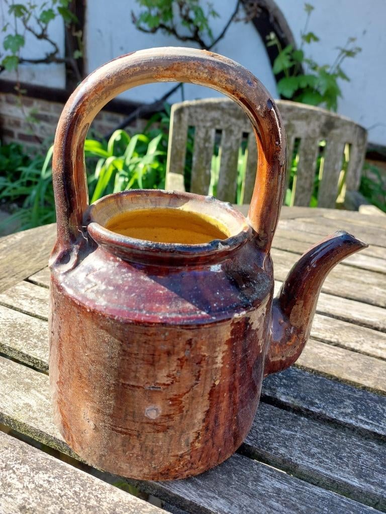 oude aardewerken koffiepot, begin 1900, Antiek en Kunst, Ophalen of Verzenden